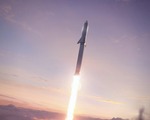 The starship taking off nuclear thermal rockets